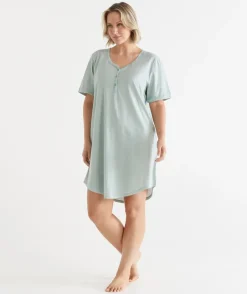 Sussan Nighties>AC STRIPE CURVED HEM NIGHT