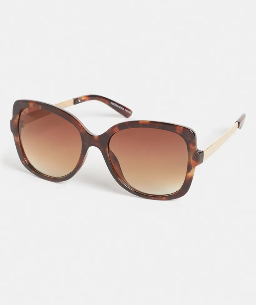 Sussan Sunglasses>Alessandria Dark Tort Oversized Sunglasses TORTOISE SHELL