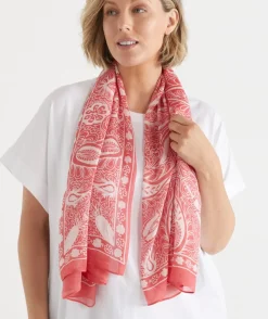 Sussan Scarves>Bandana Print Scarf - Pink WATERMELON