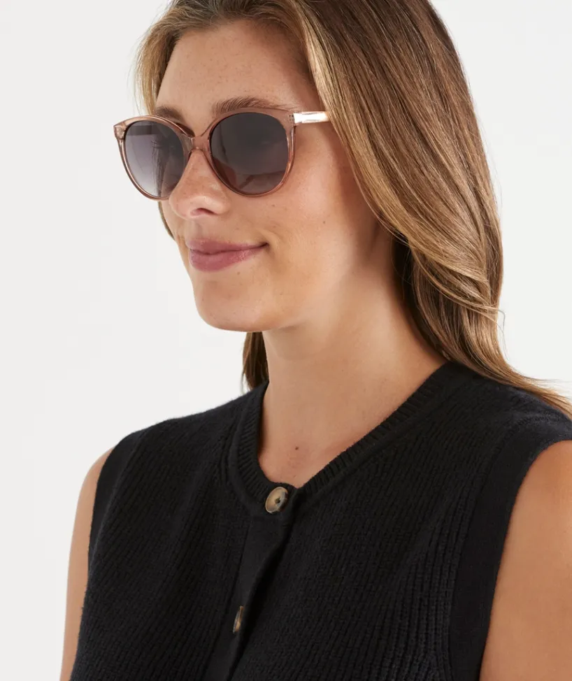 Sussan Sunglasses>Biarritz Round Sunglasses BLUSH