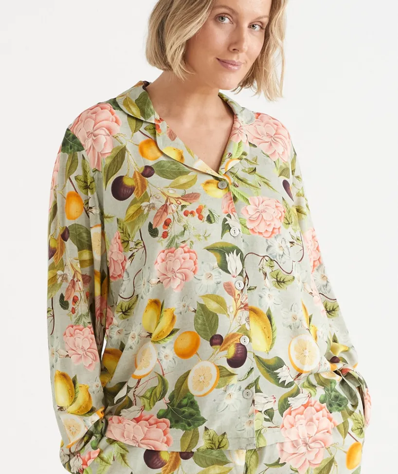 Sussan Pyjama Sets>Blooming Floral Orchard Pyjama Set SAGE GREEN