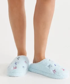 Sussan Slippers>Bow Fluffy Slipper BLUEBELL