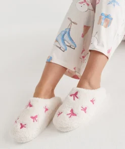 Sussan Slippers>Bow Fluffy Slipper - Pink SOFT PINK