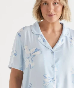 Sussan Pyjama Sets>Bow Novelty Shortie Pyjama Set BLUEBELL