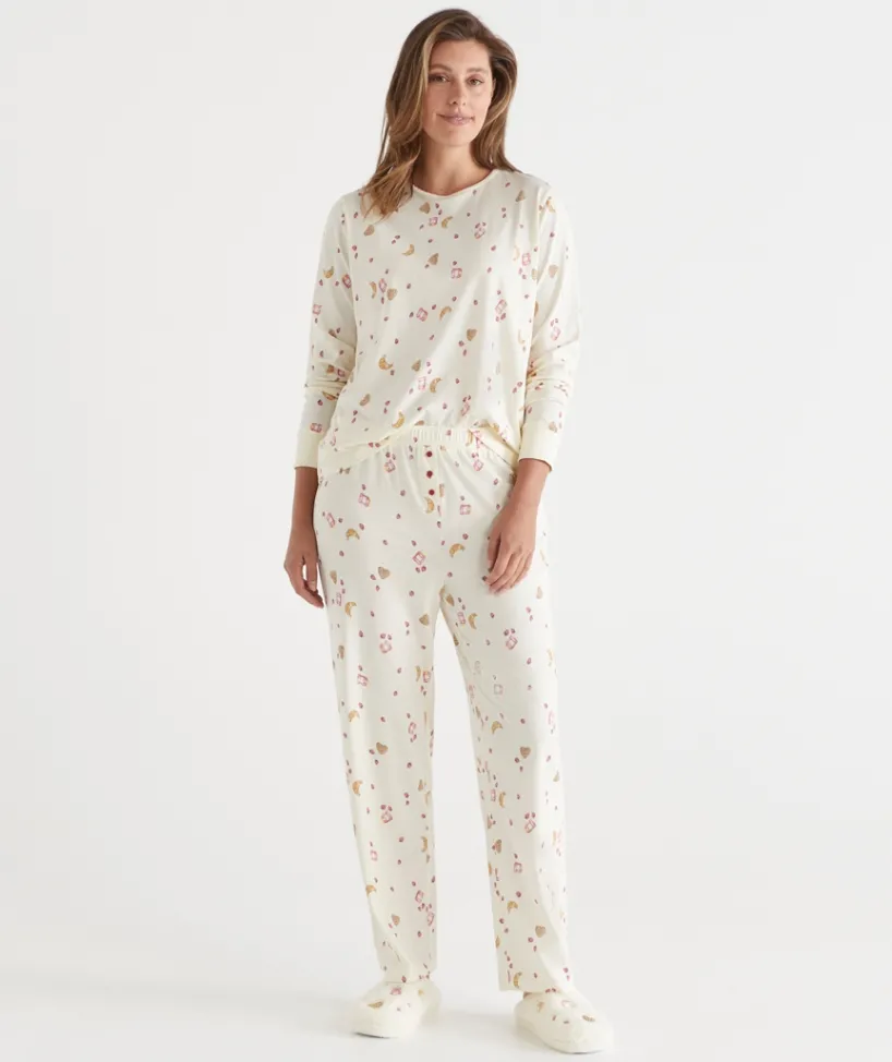 Sussan Pyjama Sets>BREAKFAST AUS COTTON PJ SET BUTTER