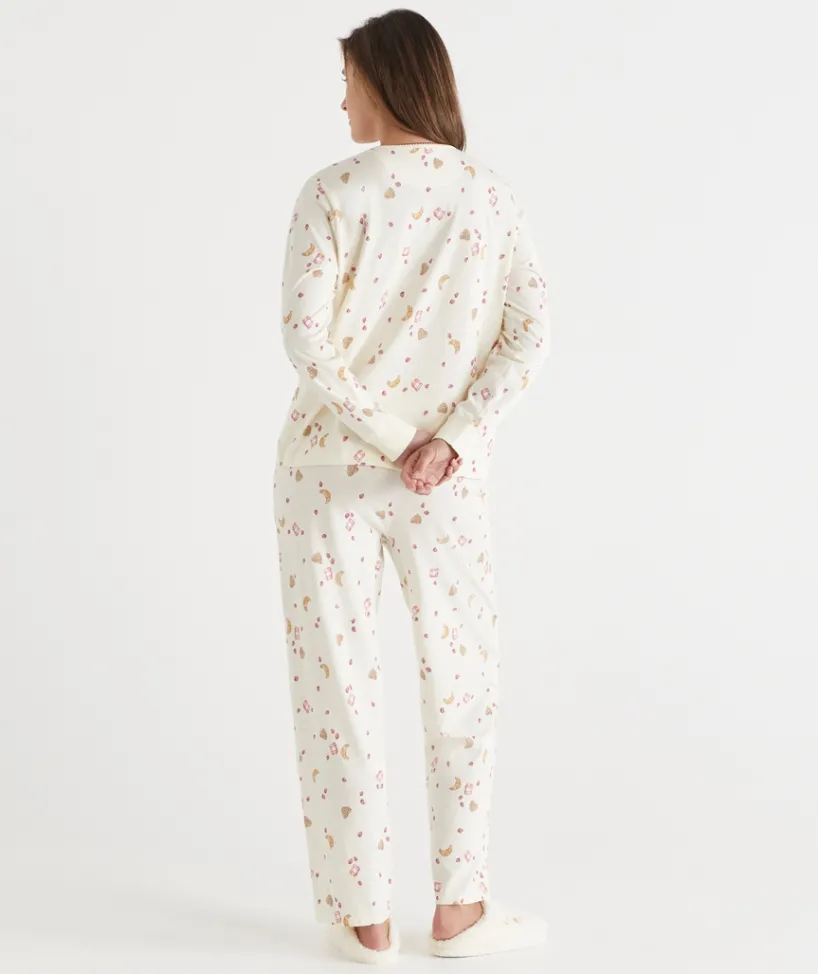 Sussan Pyjama Sets>BREAKFAST AUS COTTON PJ SET BUTTER