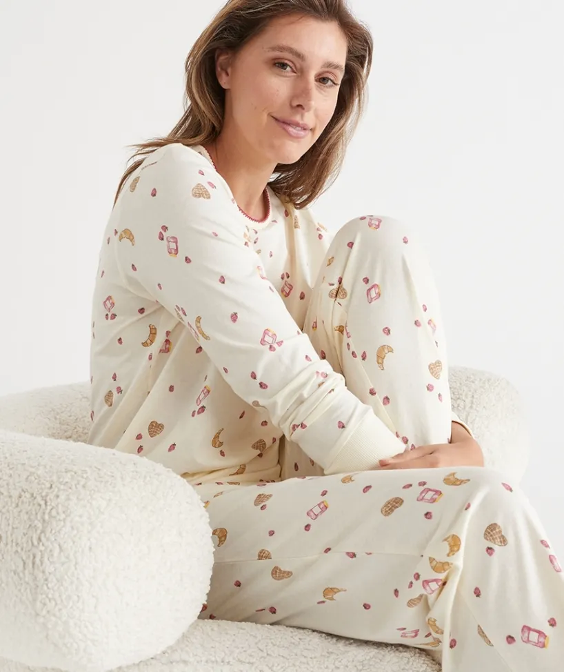 Sussan Pyjama Sets>BREAKFAST AUS COTTON PJ SET BUTTER