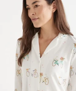Sussan Pyjama Sets>Brushed Bike Buddies Novelty Pyjama Set WHITE