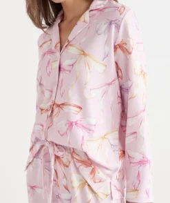 Sussan Pyjama Sets>Brushed Bow Print Novelty Pyjama Set PINK