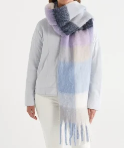 Sussan Knit Accessories|Scarves>Brushed Check Scarf - INK