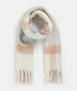 Sussan Knit Accessories|Scarves>Brushed Check Scarf - NEUTRAL