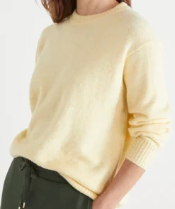 Sussan Knitwear|Tops>Brushed Curve Hem Crew Neck Jumper DANDELION