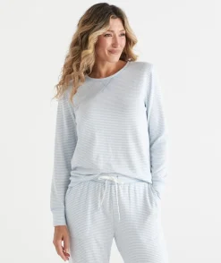 Sussan Women's Pyjama Tops|Everyday Icons>Brushed Long Sleeve Stripe Pyjama Top