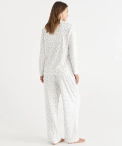 Sussan Pyjama Sets>Brushed Pointelle Floral Ditsy Pyjama Set MILK
