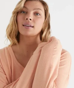 Sussan Women's Pyjama Tops>Brushed V Neck Long Sleeve Pyjama Top