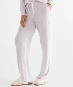 Sussan Pyjama Bottoms|Everyday Icons>Brushed Wide Leg Pyjama Pant DUSTY ROSE MARLE