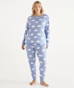 Sussan Pyjama Sets>Cloud Print Long Sleeve Pyjama Set