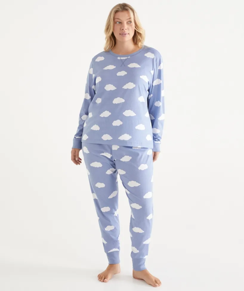 Sussan Pyjama Sets>Cloud Print Long Sleeve Pyjama Set