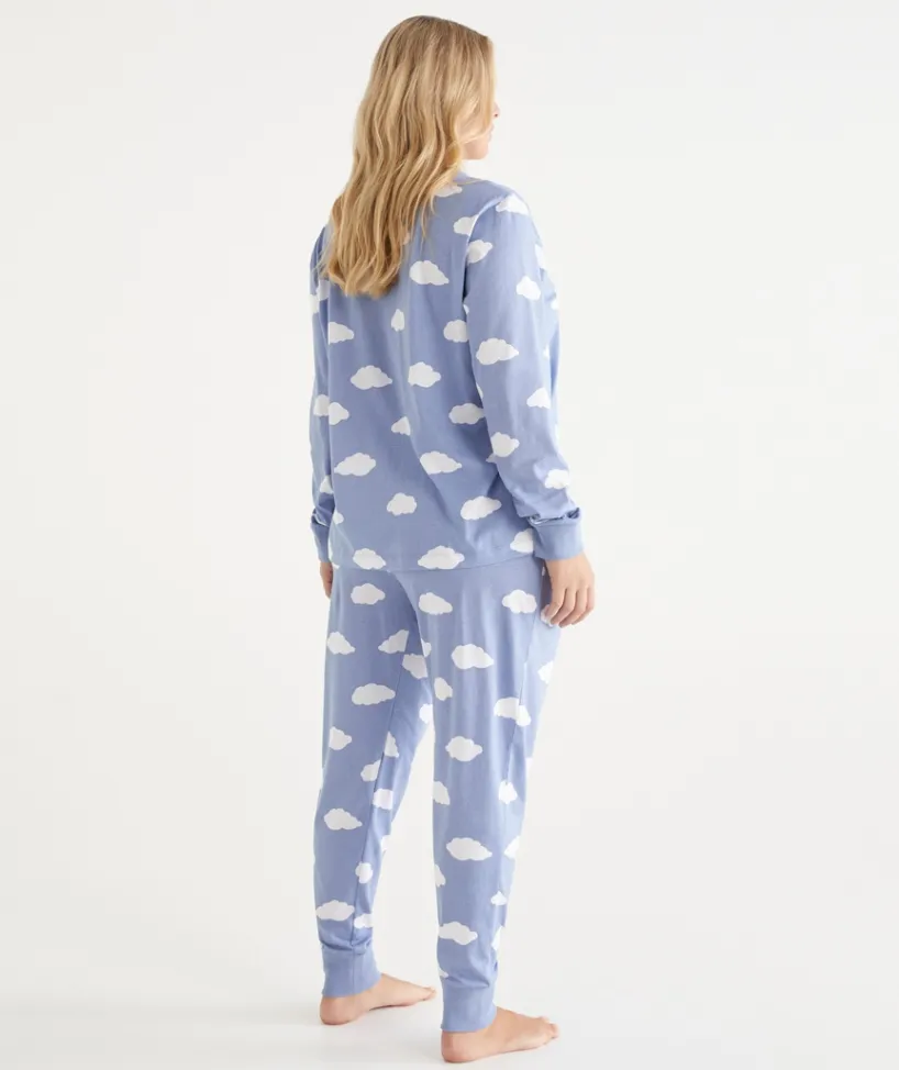Sussan Pyjama Sets>Cloud Print Long Sleeve Pyjama Set