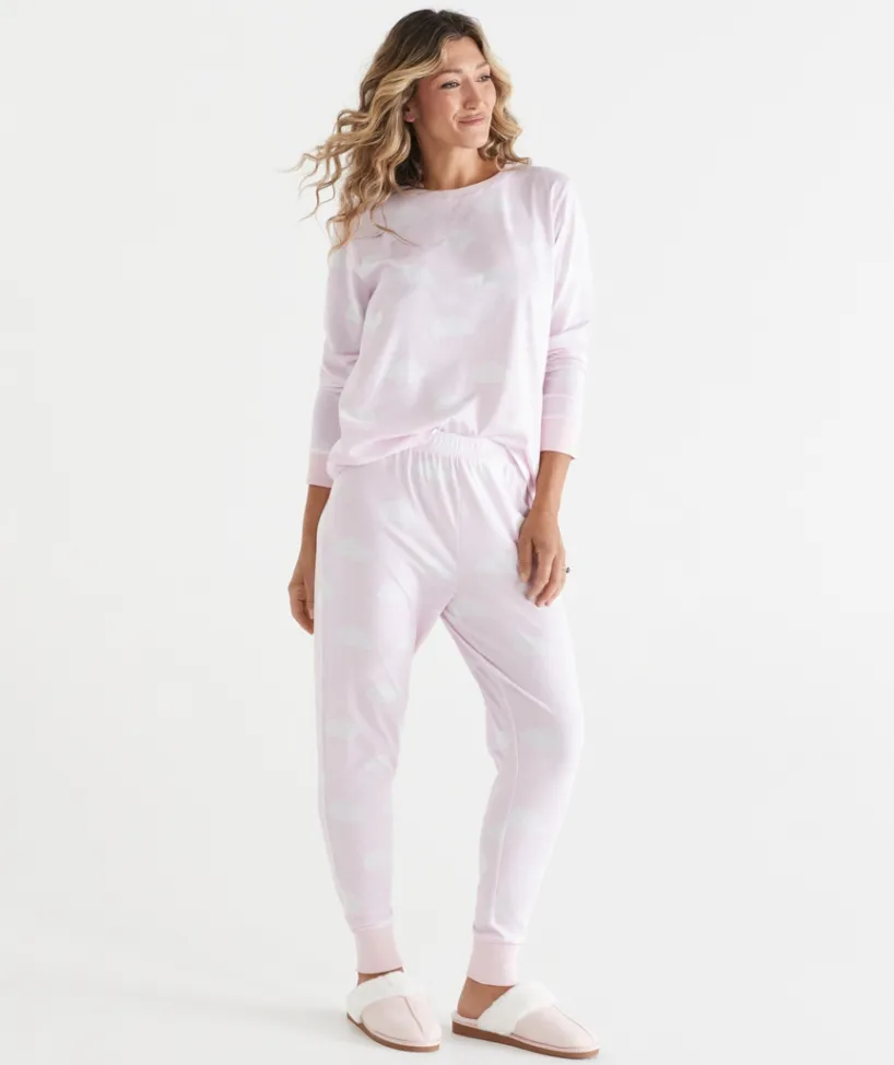 Sussan Pyjama Sets>Cloud Print Long Sleeve Pyjama Set
