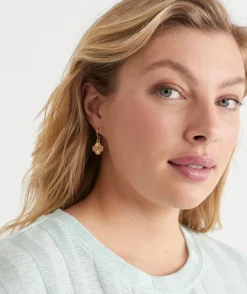 Sussan Jewellery>Clover Drop Huggie Earring - GOLD