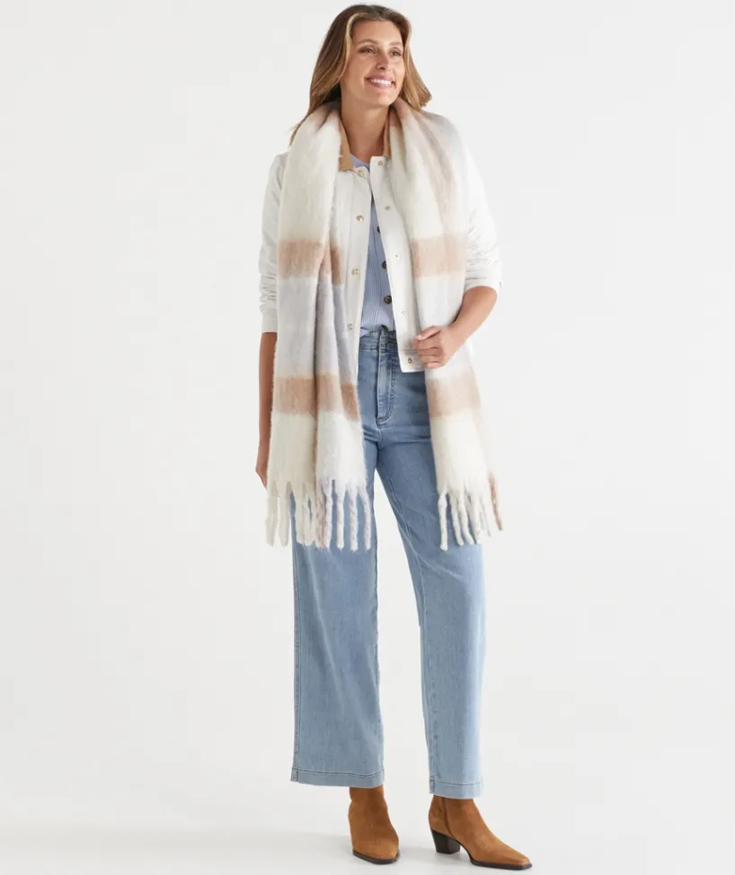 Sussan Jackets & Coats|Jackets>Contrast Collar Puffer Jacket CHALK