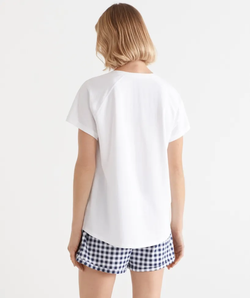 Sussan Pyjama Sets|Women's Pyjama Tops>Contrast Short Sleeve Pyjama Top