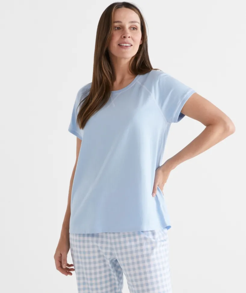 Sussan Pyjama Sets|Women's Pyjama Tops>Contrast Short Sleeve Pyjama Top
