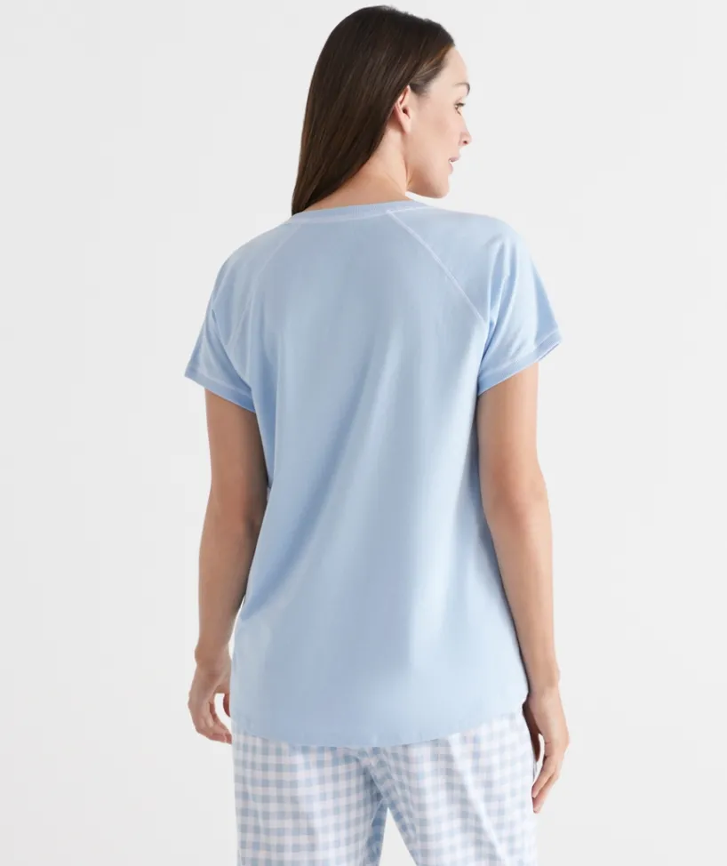 Sussan Pyjama Sets|Women's Pyjama Tops>Contrast Short Sleeve Pyjama Top