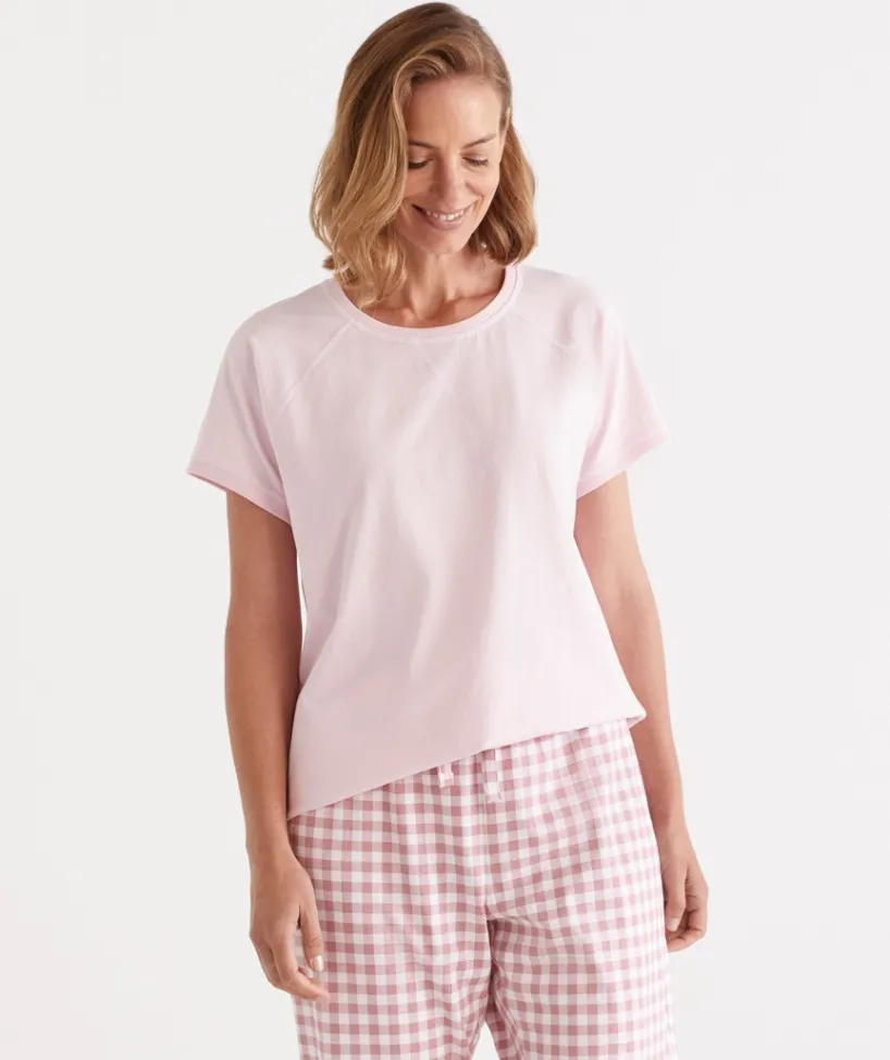 Sussan Pyjama Sets|Women's Pyjama Tops>Contrast Short Sleeve Pyjama Top