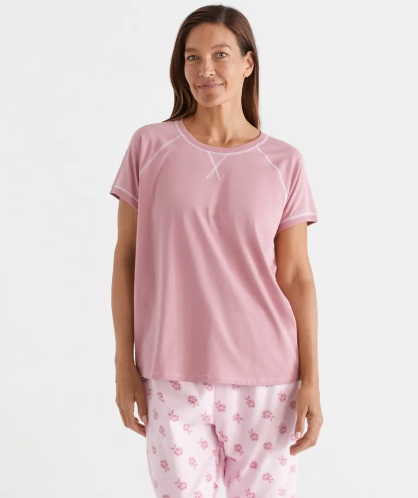 Sussan Pyjama Sets|Women's Pyjama Tops>Contrast Short Sleeve Pyjama Top