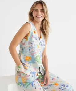 Sussan Matching Sets>Costa Del Sol Vest BLUE