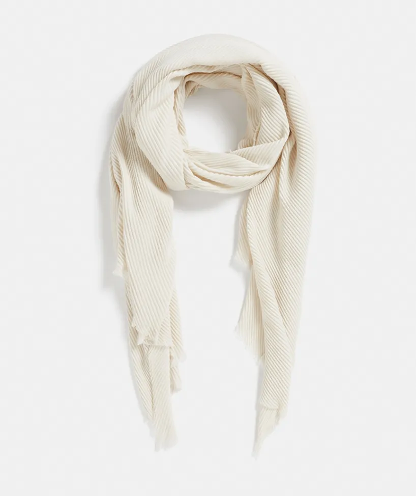 Sussan Knit Accessories|Scarves>Cream Plisse Textured Scarf VINTAGE CREAM