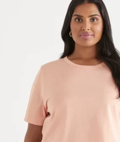 Sussan Tops|T-Shirts>Crop Tee - LIGHT PEACH