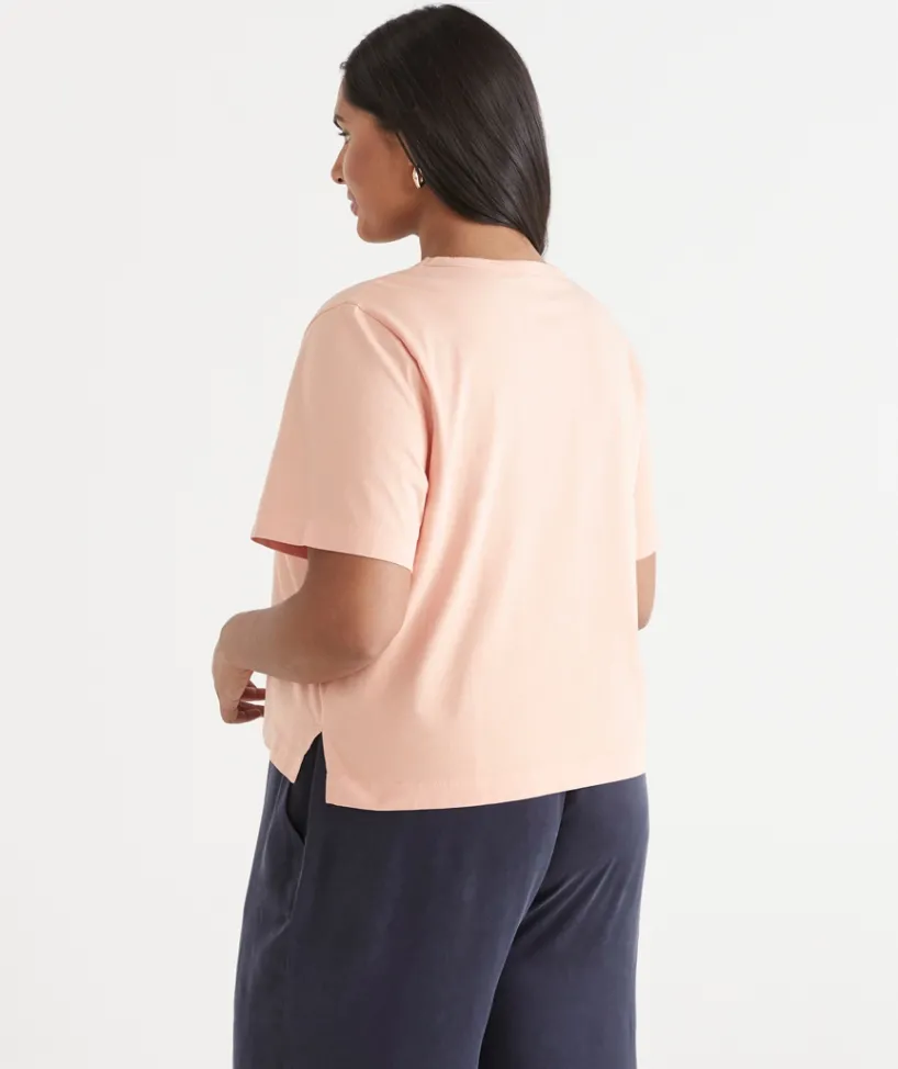 Sussan Tops|T-Shirts>Crop Tee - LIGHT PEACH