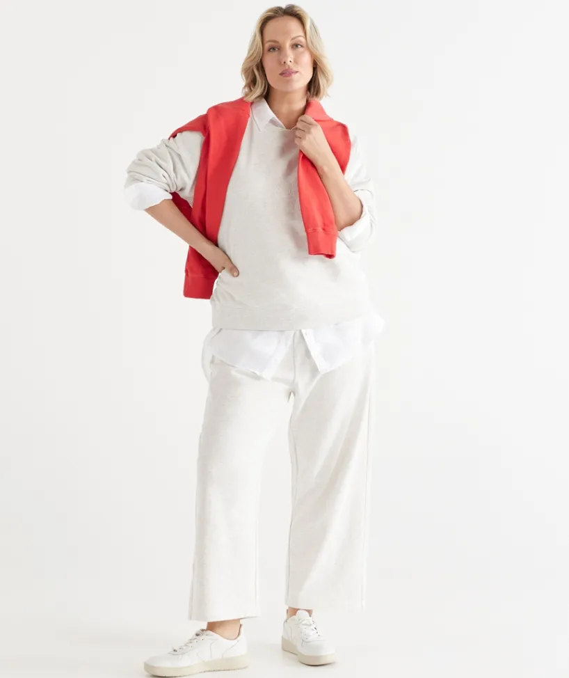 Sussan Matching Sets|Everyday Icons>Cropped Straight Leg Lounge Pant - SNOW MARLE