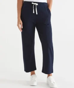 Sussan Pants|Loungewear>Cropped Straight Leg Lounge Pant MIDNIGHT