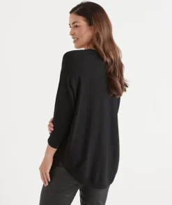 Sussan Tops|Knitwear>Curved Hem Crew Neck Jumper