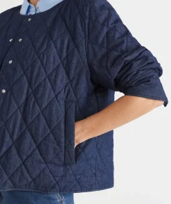 Sussan Denim|Denim Jackets & Shackets>Denim Puffer Jacket - RINSE WASH