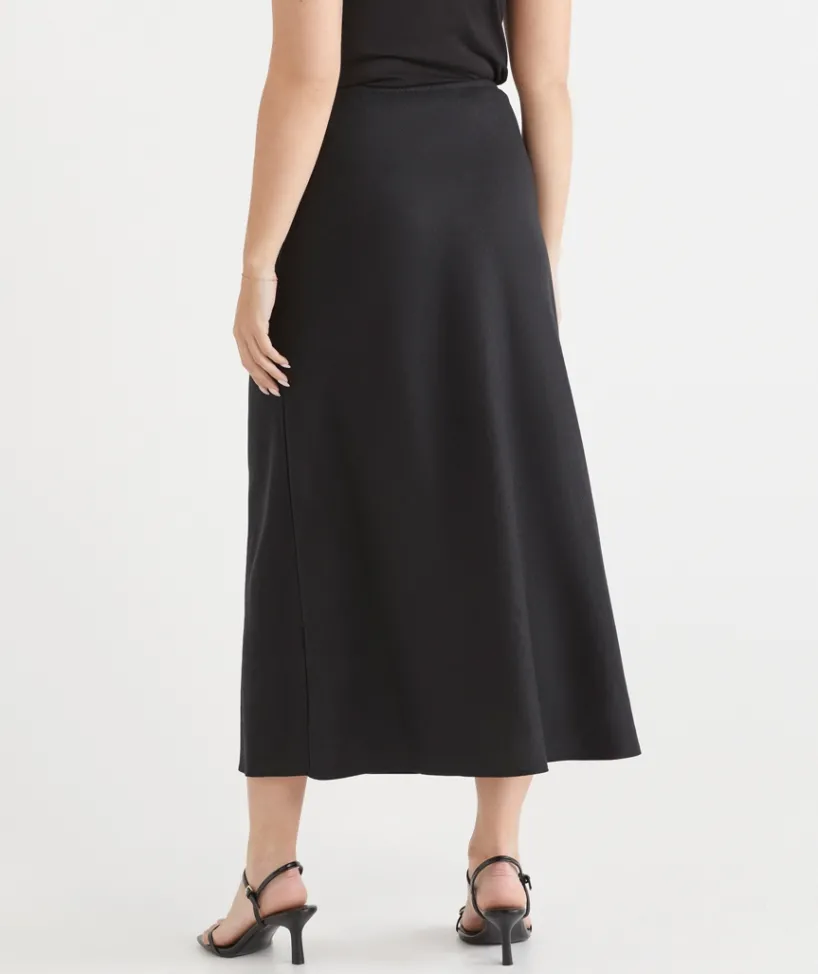 Sussan Skirts>Drawstring Midi Skirt BLACK