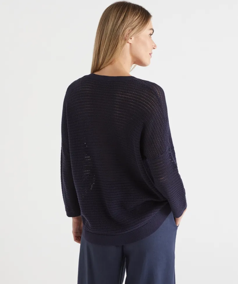 Sussan Tops|Knitwear>Extended Shoulder V Neck Knit Jumper