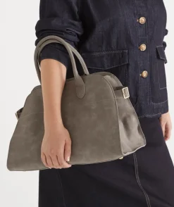 Sussan Bags>Faux Suede Tote Bag - GREY