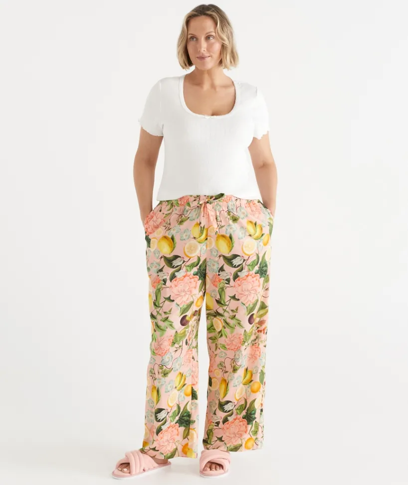 Sussan Pyjama Bottoms>Floral Botanical Orchard Pyjama Pant PINK LEMONADE