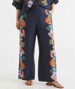 Sussan Matching Sets>Floral Botanical Wide Leg Pant INK