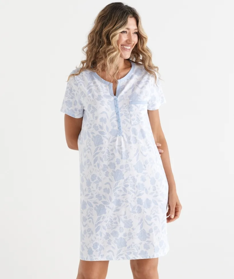 Sussan Nighties|Everyday Icons>Floral Pattern Short Sleeve Nightie