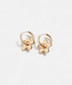 Sussan Jewellery>Plated Flower Huggie Earring GOLD