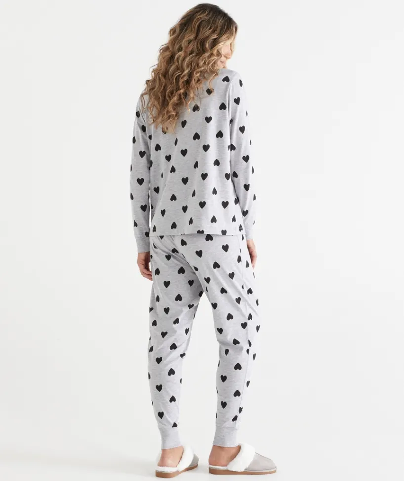 Sussan Pyjama Sets|Everyday Icons>Heart Print Long Sleeve Pyjama Set
