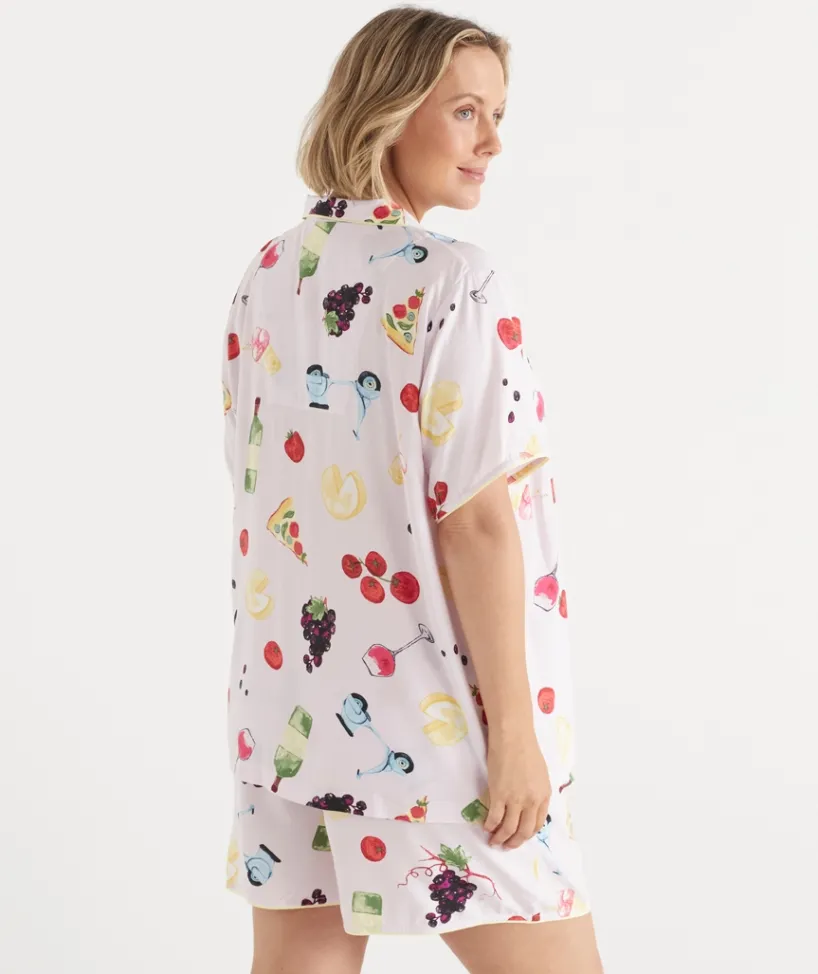 Sussan Pyjama Sets>Italy Novelty Shortie Pyjama Set PINK