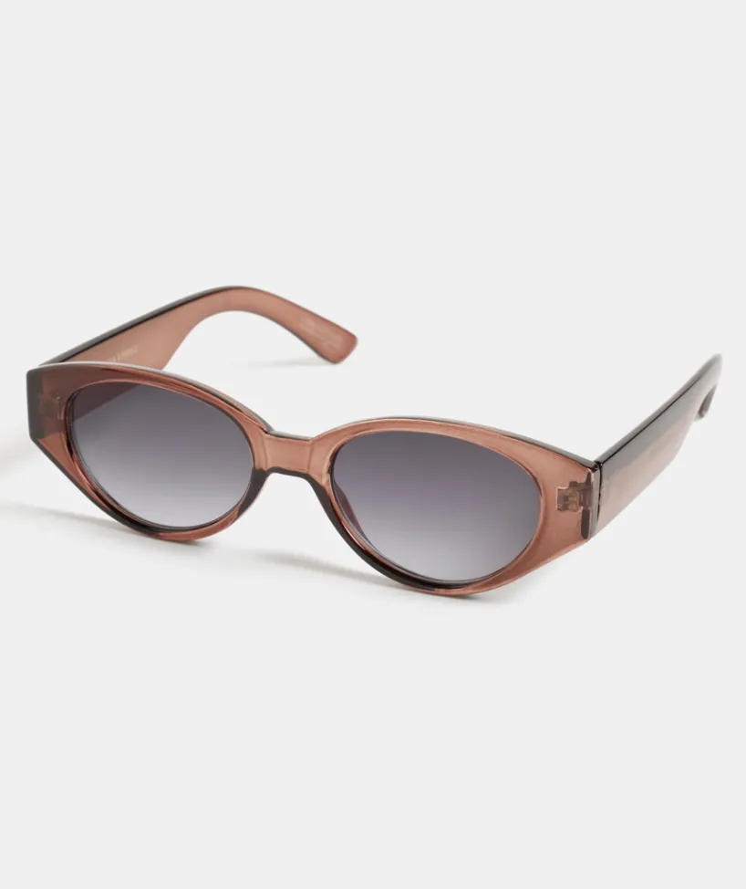 Sussan Sunglasses>Jonava Oval Sunglasses CHARCOAL