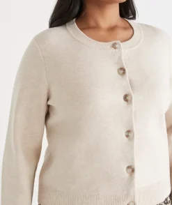 Sussan Knitwear|Tops>Knit Crew Neck Cardigan